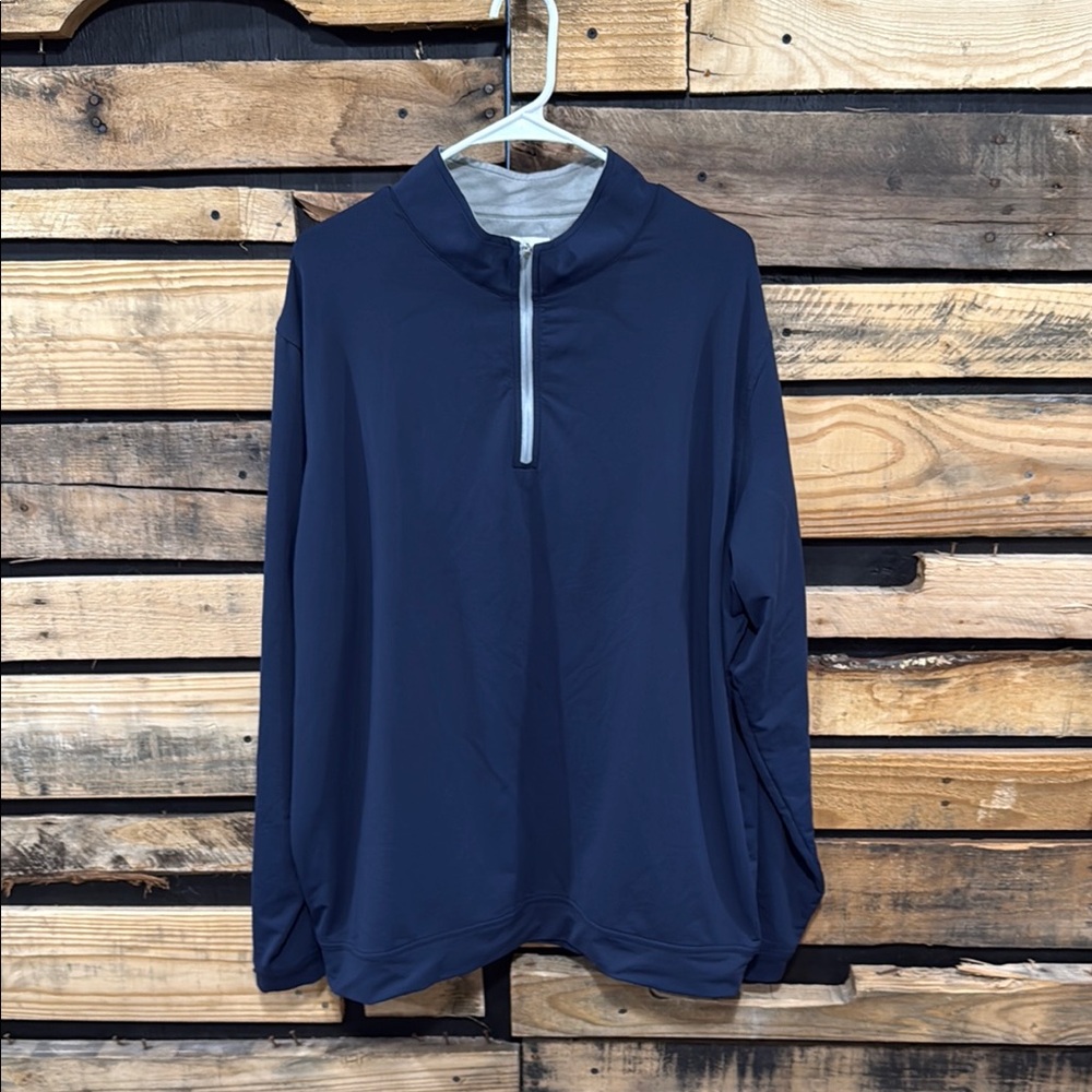 Men’s PETER MILLAR Perth Tech-Jersey Half-Zip Golf Top In Navy Size XXL
